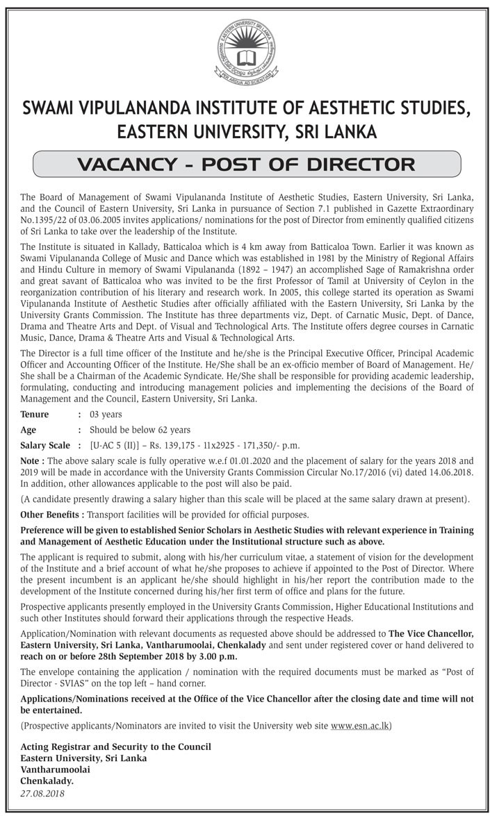 Director - Eastern University 